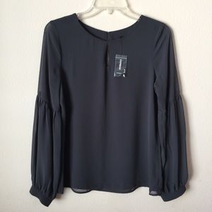Express - Gray Chiffon Blouse